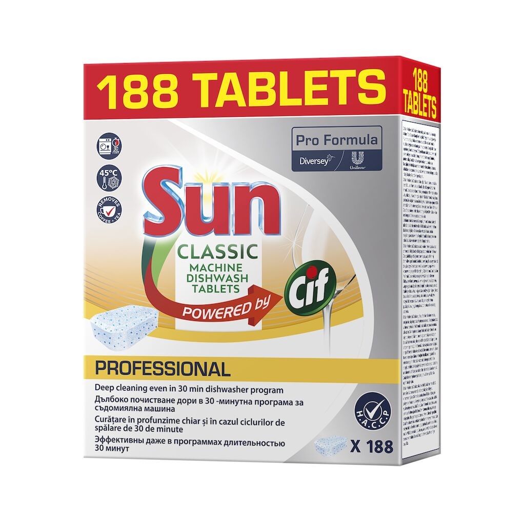 SUN Professional Classic – Tablete pentru Masina de Spalat Vase, 188 buc
