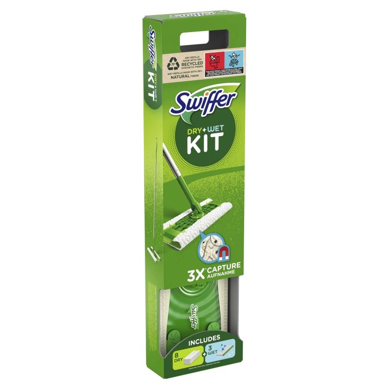 KIT MOP, SWIFFER, Rezerva umeda 3 Buc, Rezerva Uscata 8 Buc
