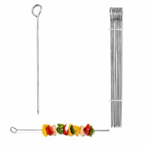 Set 8 Tepuse Pentru Frigarui, Flippy, Rasucite, Din Metal, Pentru Gratar si BBQ, 20 cm