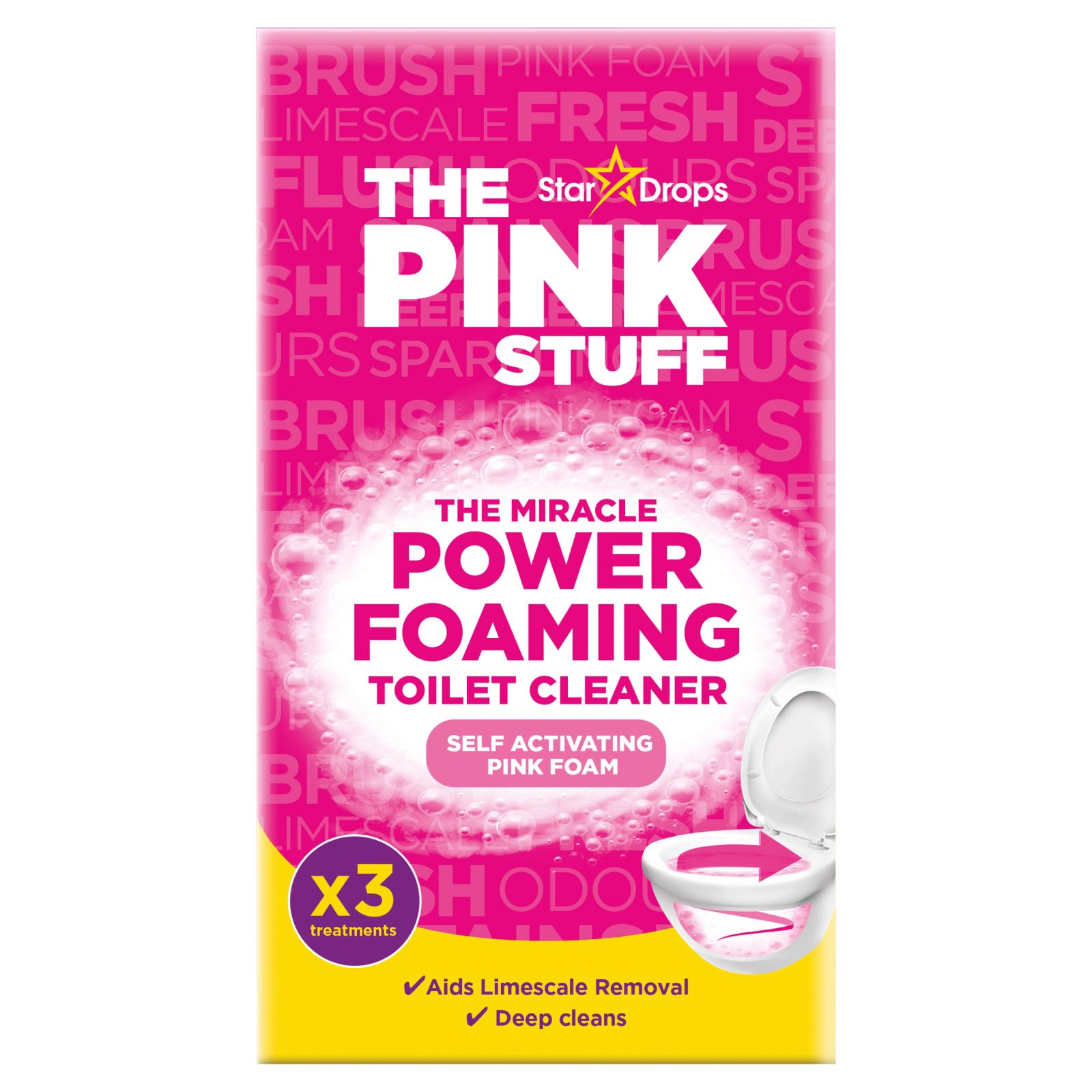 Pudra Spumanta pentru Curatare, THE PINK STUFF, Curatarea Vasului Toaleta, 3 x 100 g
