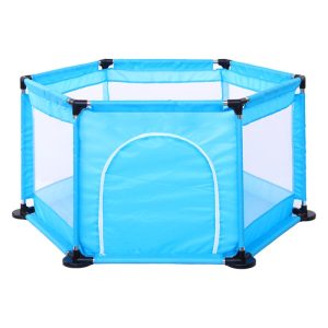 Tarc de Joaca si Siguranta pentru Copii DNT-104, Flippy, Dimensiuni 130 x 115 x 65 cm, Structura de Protectie pentru Interior, Albastru