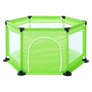 Tarc de Joaca si Siguranta pentru Copii DNT-104, Flippy, Dimensiuni 130 x 115 x 65 cm, Structura de Protectie pentru Interior, Verde deschis