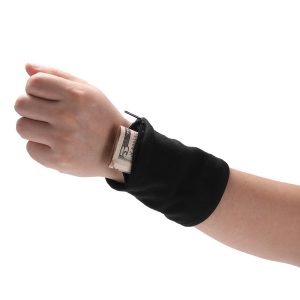 Banderola pentru ÃŽncheietura Mainii, Flippy, Suport Carduri si Chei, Multifunctional, cu Fermoar, Impermeabil, Confortabil, Negru
