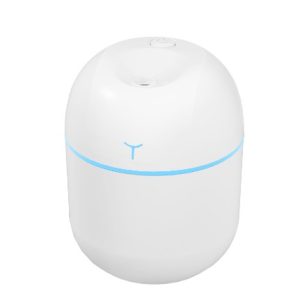 Mini Umidificator Portabil, Flippy, 2 Moduri, Aromaterapie, Silentios, Lumina Ambientala, Incarcare USB, 220 ml, 8 x 8 x 10.3 cm, Alb