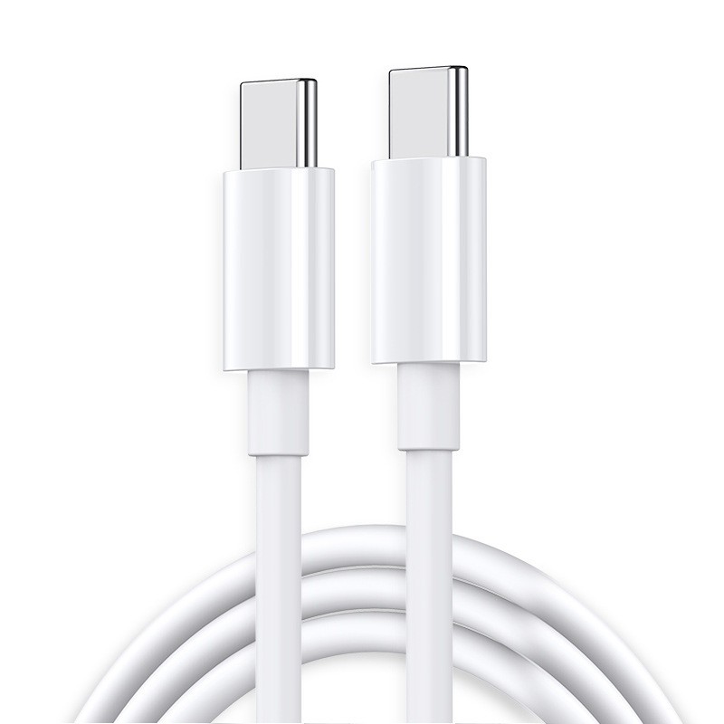 Cablu de Date pentru Telefon, Flippy, Cablu TYPE-C to TYPE-C Universal, Compatibil cu iOS si Android, Power Delivery 65W 130 cupru, 1 M, Simplu, Alb