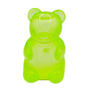 Jucarie Squishy Dumpling in Forma de Urs, Flippy, Model Gummy Bear, Antistres Senzoriala Comprimabila cu Revenire, 4x4x7.5 cm, 80 g, Verde