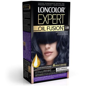 Vopsea pentru Par, Loncolor Expert Oil Fusion, 3.99 Saten Albastrui Intens