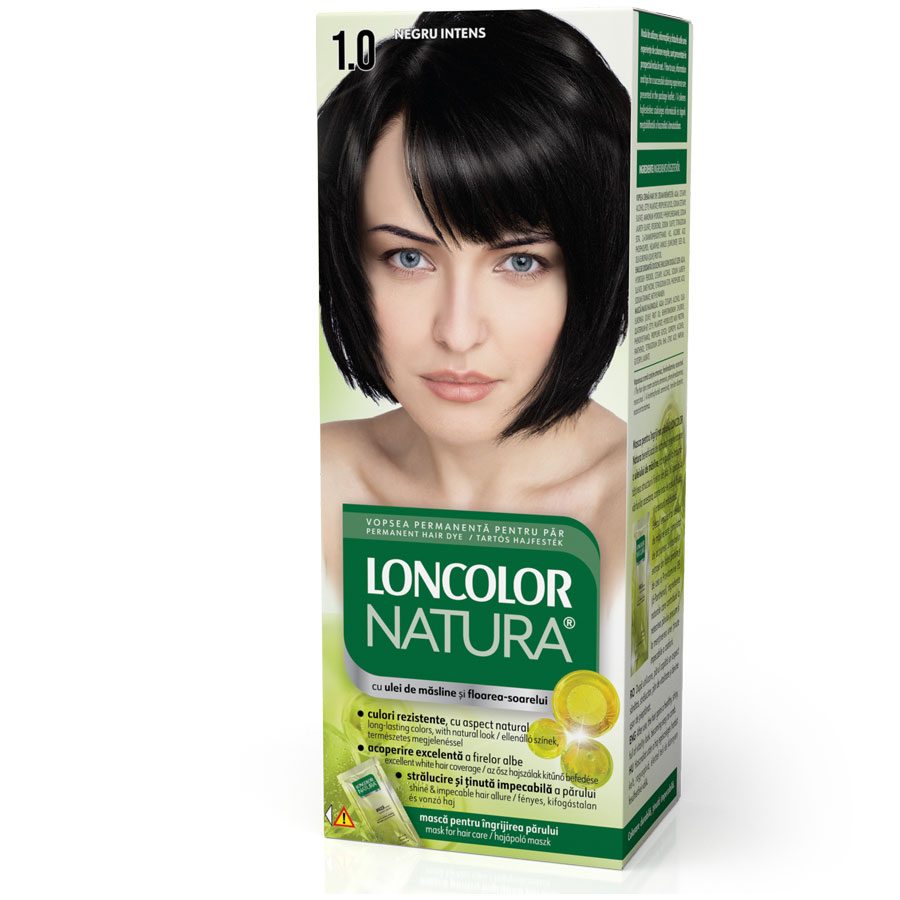 Vopsea pentru Par, Loncolor Natura, 1/0 Negru Intens