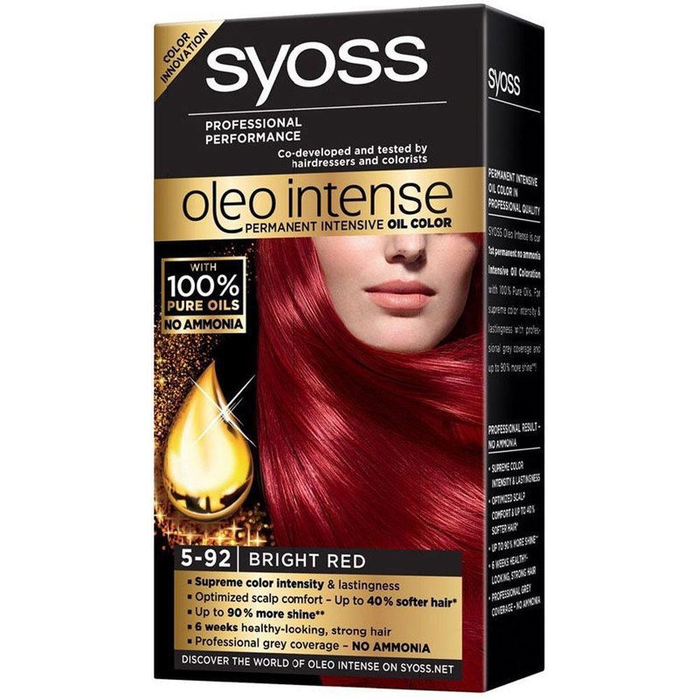 Vopsea pentru Par, Syoss, Oleo Intense cu Uleiuri Pure, 5/92 Bright Red