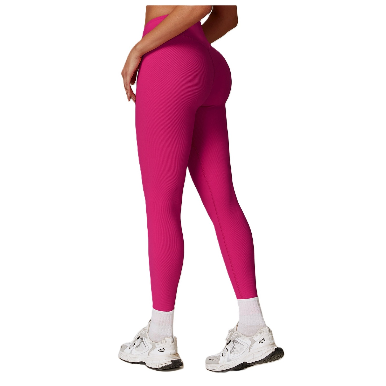 Pantaloni de Fitness/Yoga, Flippy, pentru Femei, Material Elastic, Spandex, Talie Inalta, Roz, Marime M