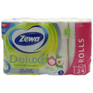 Zewa Hartie Igienica, in 3 STR, 24 ROLE, Deluxe Chamomile Comfort